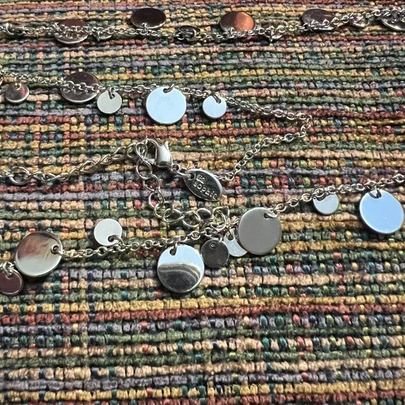 Silver coin discs necklace. Long - Picture 2 of 4